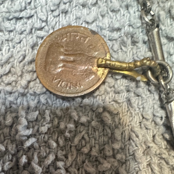 Vintage Charm Necklace with Heart and India Coin Accents 17 1/2” long - Picture 5 of 10